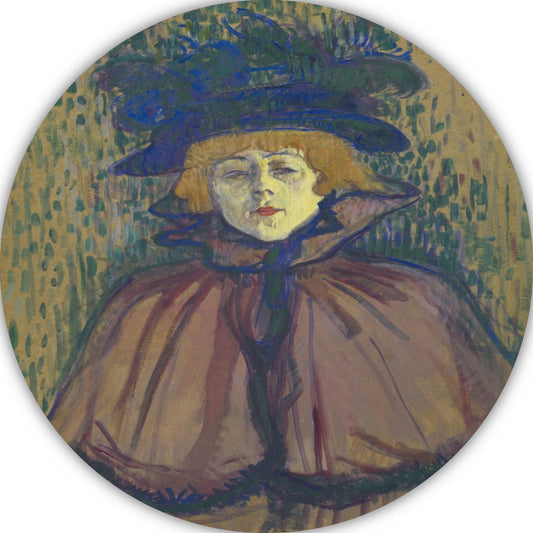 Jane Avril - Henri de Toulouse-Lautrec aluminium muurcirkel