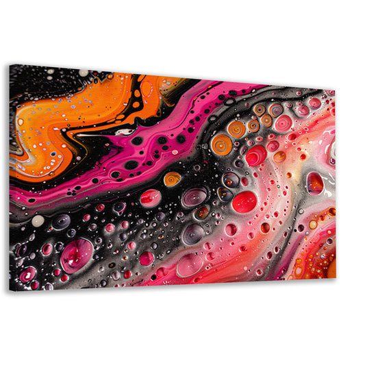 Abstract kunstwerk met kleurrijke bellen en vormen canvas