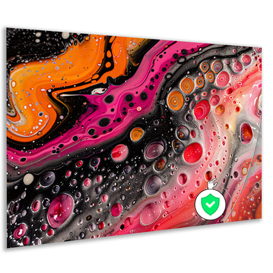Abstract kunstwerk met kleurrijke bellen en vormen poster