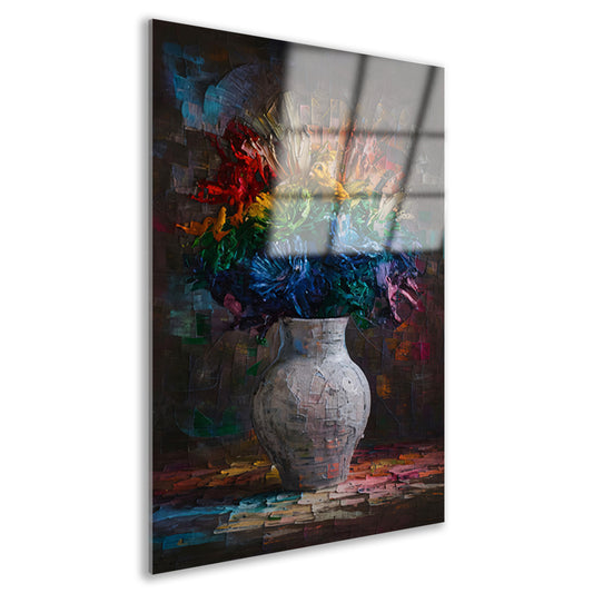 Explosie van Kleur in Vaas acrylglas