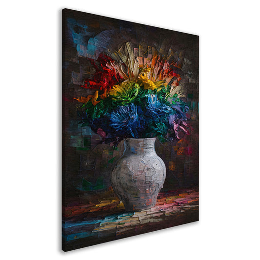 Explosie van Kleur in Vaas canvas