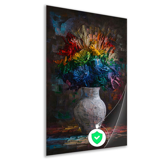 Explosie van Kleur in Vaas poster