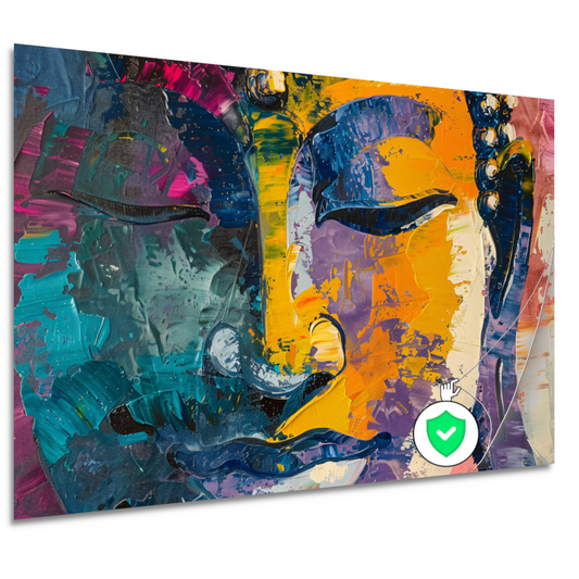 Explosie van Kleur en Dynamiek in Abstracte Kunst poster