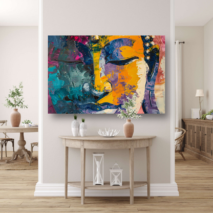 Explosie van Kleur en Dynamiek in Abstracte Kunst canvas