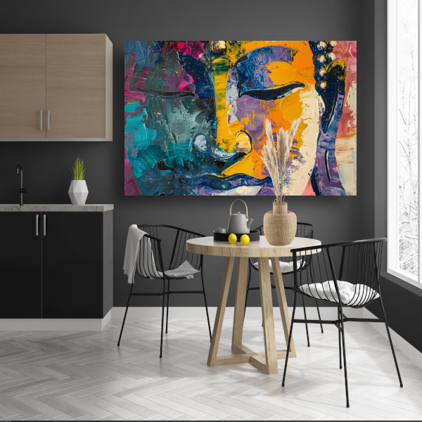 Explosie van Kleur en Dynamiek in Abstracte Kunst canvas
