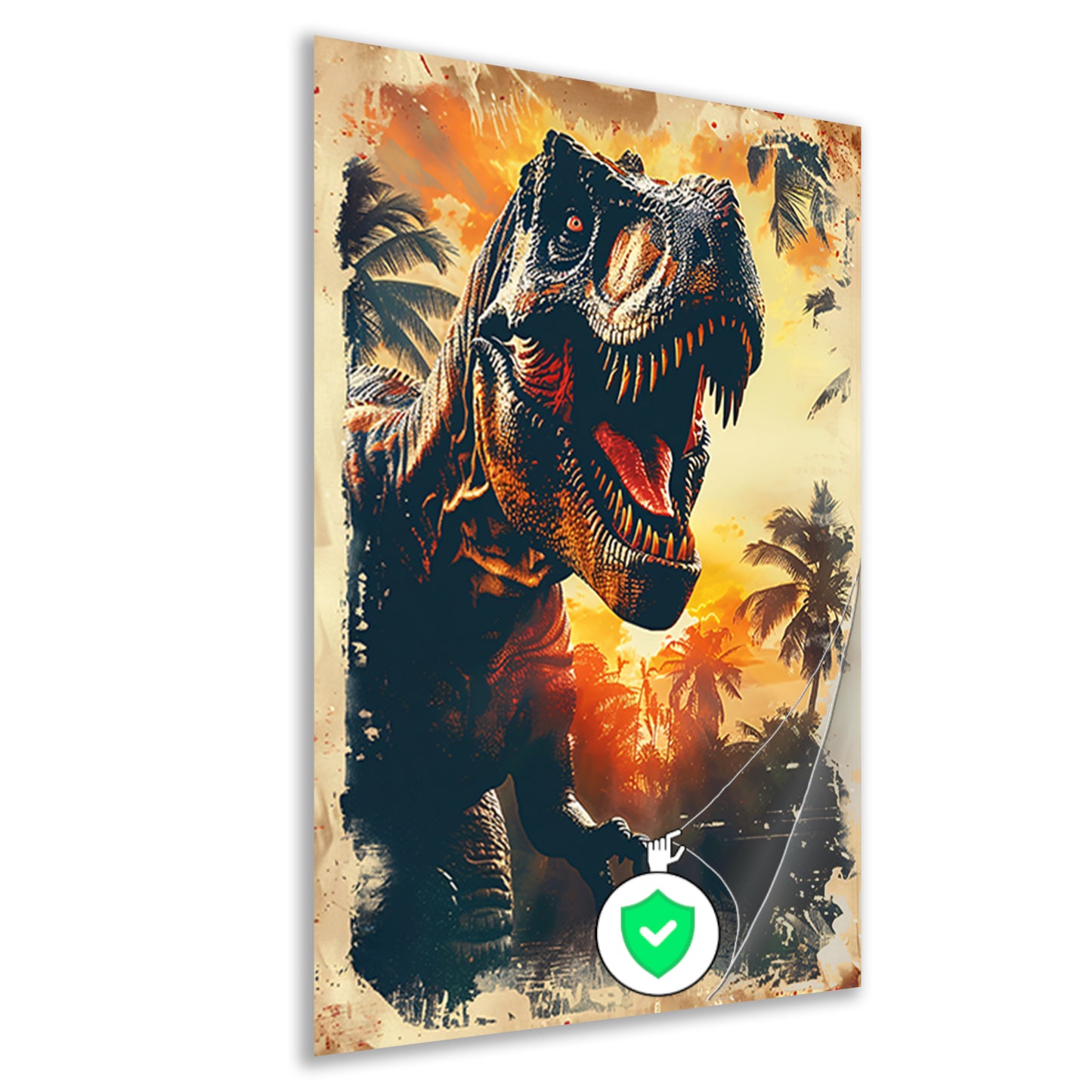 Prehistorische reus in oerwoud poster