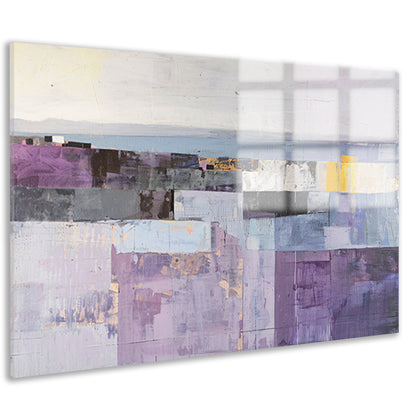 Moderne skyline met abstracte kleurrijke blokken acrylglas