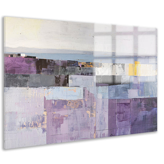 Moderne skyline met abstracte kleurrijke blokken acrylglas
