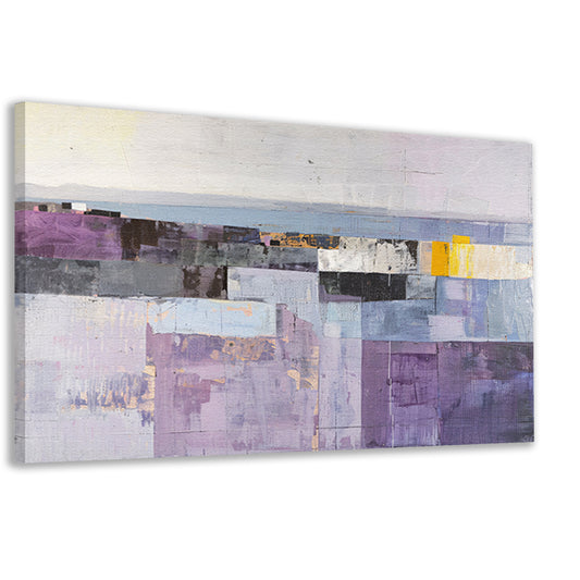 Moderne skyline met abstracte kleurrijke blokken canvas