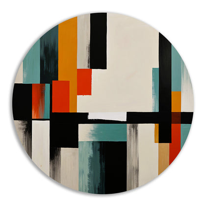 Abstracte moderne schilderij in Japandi stijl forex muurcirkel