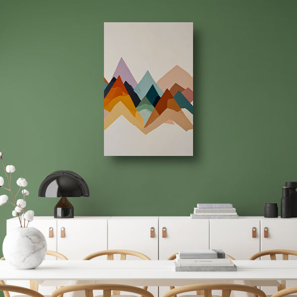 Abstracte Harmonie in Geometrische Bergsilhouetten canvas