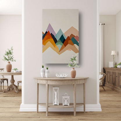 Abstracte Harmonie in Geometrische Bergsilhouetten canvas