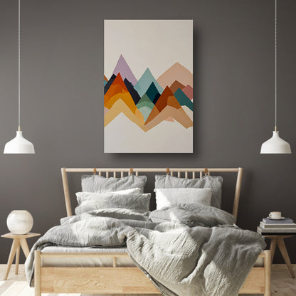 Abstracte Harmonie in Geometrische Bergsilhouetten canvas