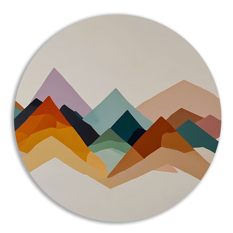 Abstracte Harmonie in Geometrische Bergsilhouetten forex muurcirkel