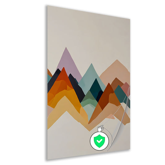 Abstracte Harmonie in Geometrische Bergsilhouetten poster