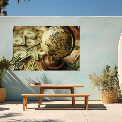 Globe op geld tuinposter