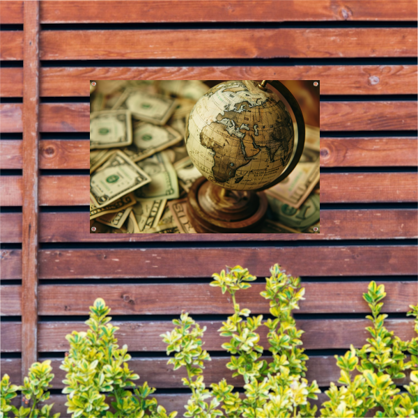 Globe op geld tuinposter