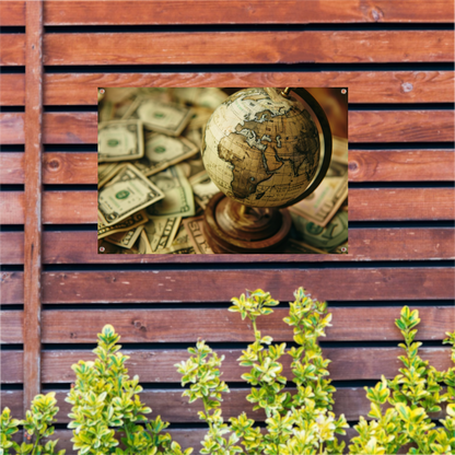 Globe op geld tuinposter