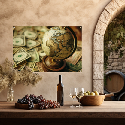 Globe op geld tuinposter