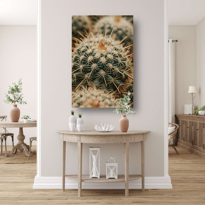 Close-up van een groene cactus canvas