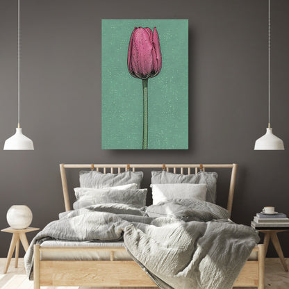 Prachtige pop-art schilderij van een tulp acrylglas