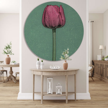 Prachtige pop-art schilderij van een tulp forex muurcirkel