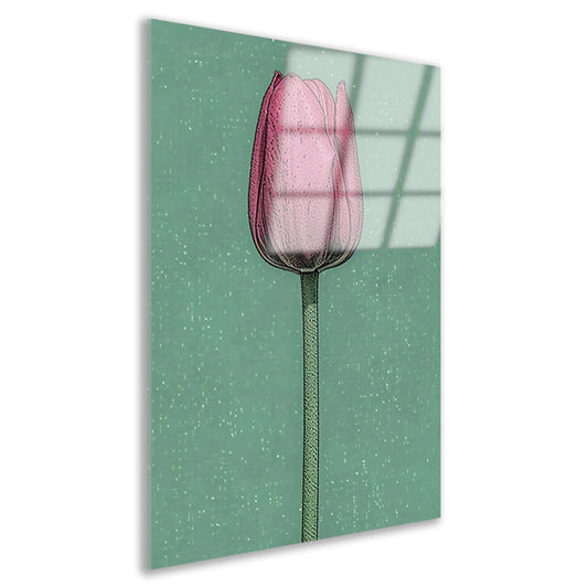 Prachtige pop-art schilderij van een tulp acrylglas