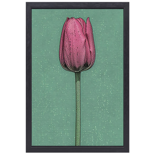 Prachtige pop-art schilderij van een tulp canvas met baklijst