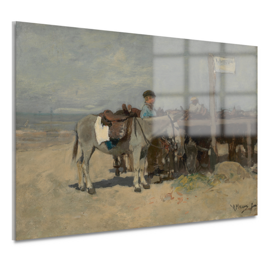 Ezelstandplaats op het strand te Scheveningen - Anton Mauve acrylglas