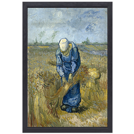 Boerin die schoven bindt - Vincent van Gogh canvas met baklijst