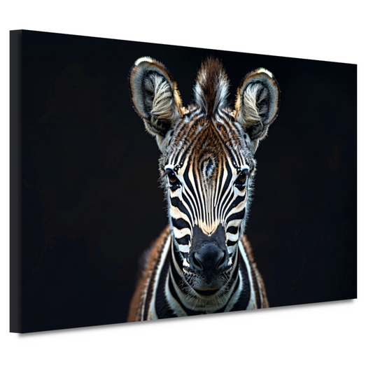 Intieme close-up van een zebra canvas