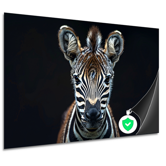 Intieme close-up van een zebra poster