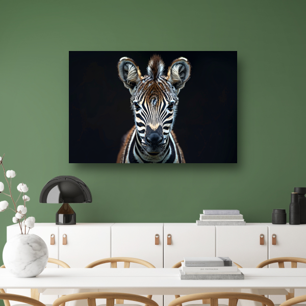 Intieme close-up van een zebra poster