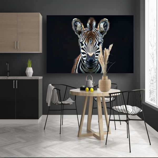 Intieme close-up van een zebra poster