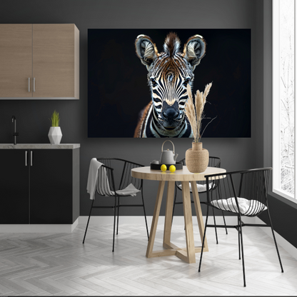 Intieme close-up van een zebra poster