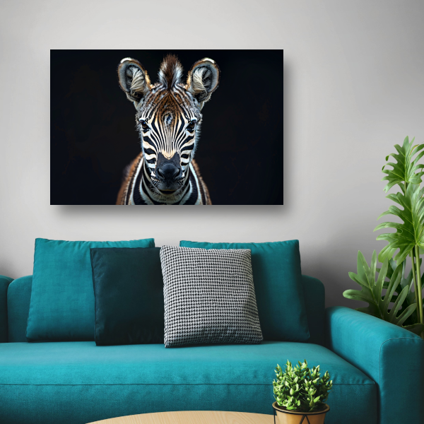 Intieme close-up van een zebra poster