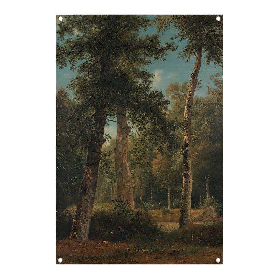 Een bos te Fontainebleau - Georgius Jacobus Johannes van Os tuinposter