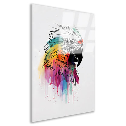 Moderne Kleurrijke Papegaai met Druipend Effect acrylglas