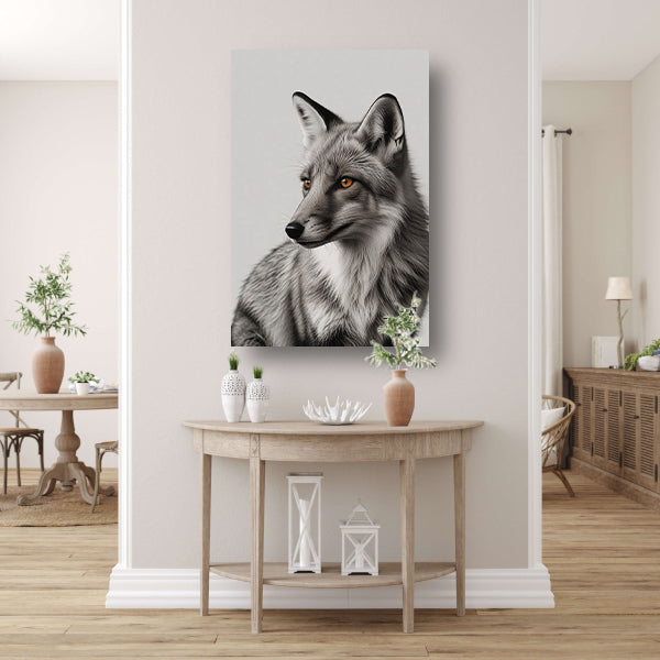 De mysterieuze blik van een wilde vos canvas