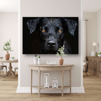 Zwarte Hond Gele Ogen acrylglas