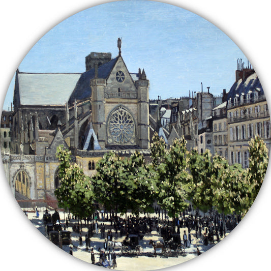 Saint-Germain-lAuxerrois in Parijs - Claude Monet aluminium muurcirkel