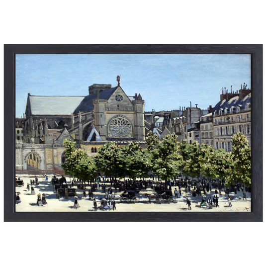 Saint-Germain-lAuxerrois in Parijs - Claude Monet canvas met baklijst