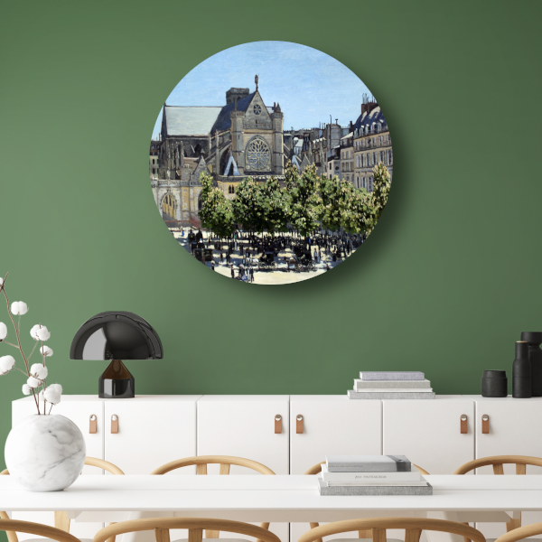 Saint-Germain-lAuxerrois in Parijs - Claude Monet aluminium muurcirkel