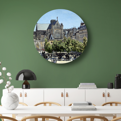 Saint-Germain-lAuxerrois in Parijs - Claude Monet aluminium muurcirkel