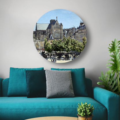 Saint-Germain-lAuxerrois in Parijs - Claude Monet aluminium muurcirkel