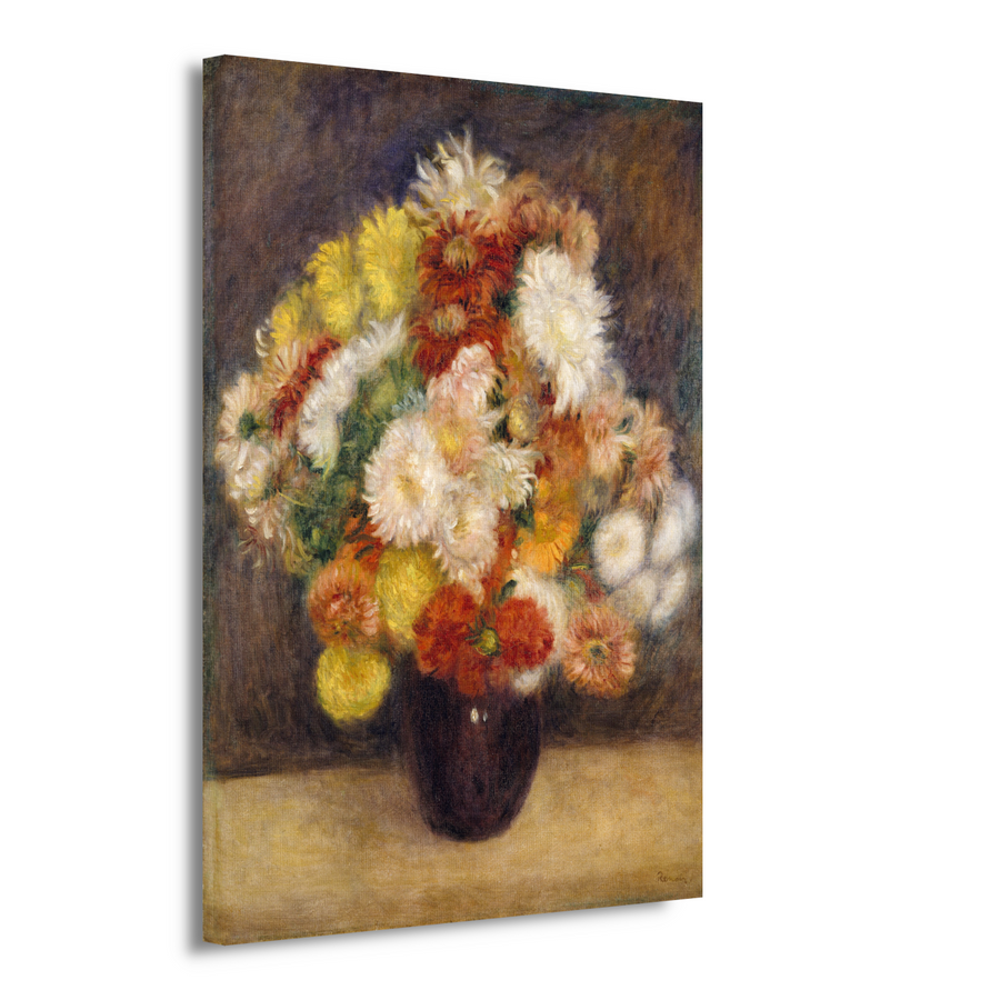Chrysanten in een vaas - Pierre-Auguste Renoir canvas