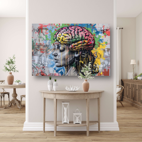 Kleurrijke verbeelding van de menselijke geest canvas