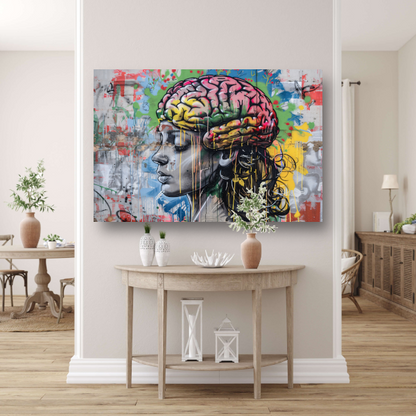 Kleurrijke verbeelding van de menselijke geest canvas