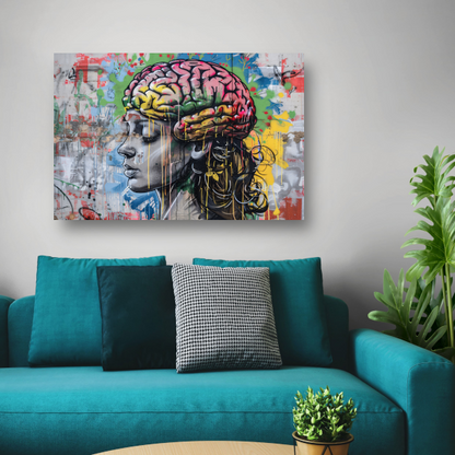 Kleurrijke verbeelding van de menselijke geest canvas