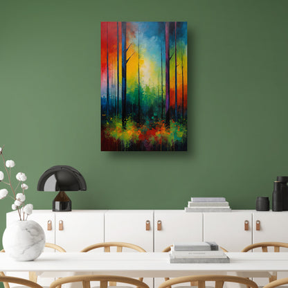 Abstracte Impressionistische Boslandschap Kunst canvas